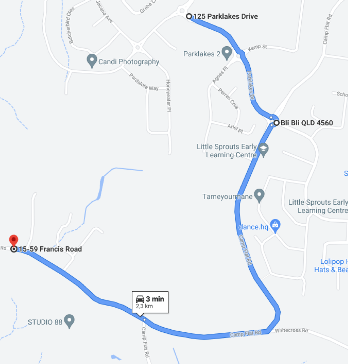Morning Run (5773AM) From Kirra Road direction: operates via Parklakes Drive into Camp Flat Road, Bli Bli