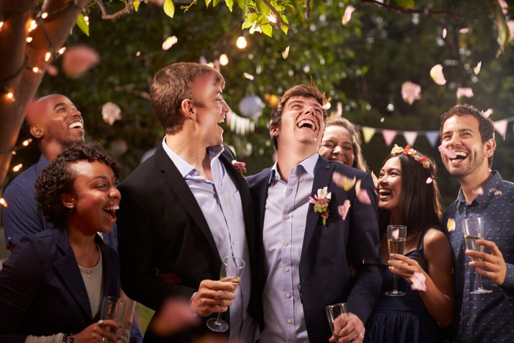 People Smiling During The Wedding