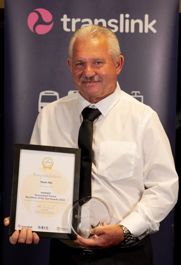 CDC Queensland school bus driver Mark Nel was named the Queensland School Bus Driver of the year. PHOTO: Translink