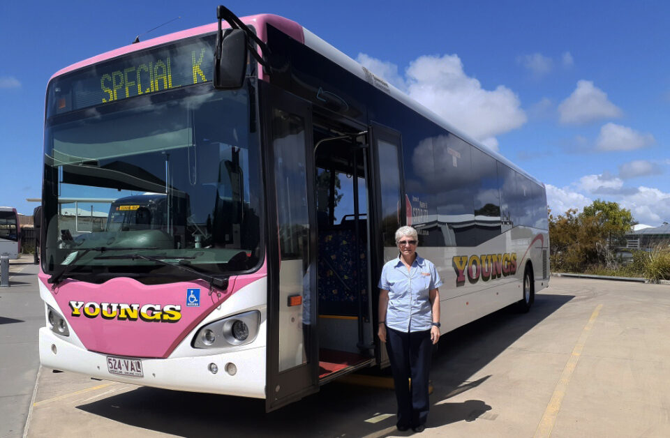 Erica loves her job as a school bus driver in the Rockhampton-Yeppoon area